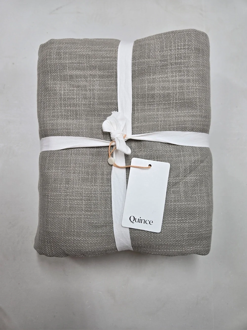 NWT QUINCE Set Of 2 48x108 Cotton Sheer Curtains Grey 0719